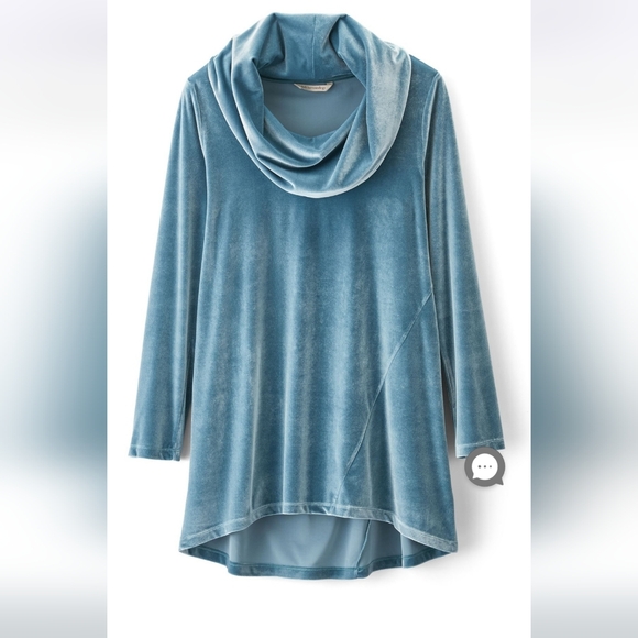 Soft Surroundings Tops - Soft Surroundings Vision In Velvet Cowl Neck Tunic‎ Tapestry Teal Size Large
